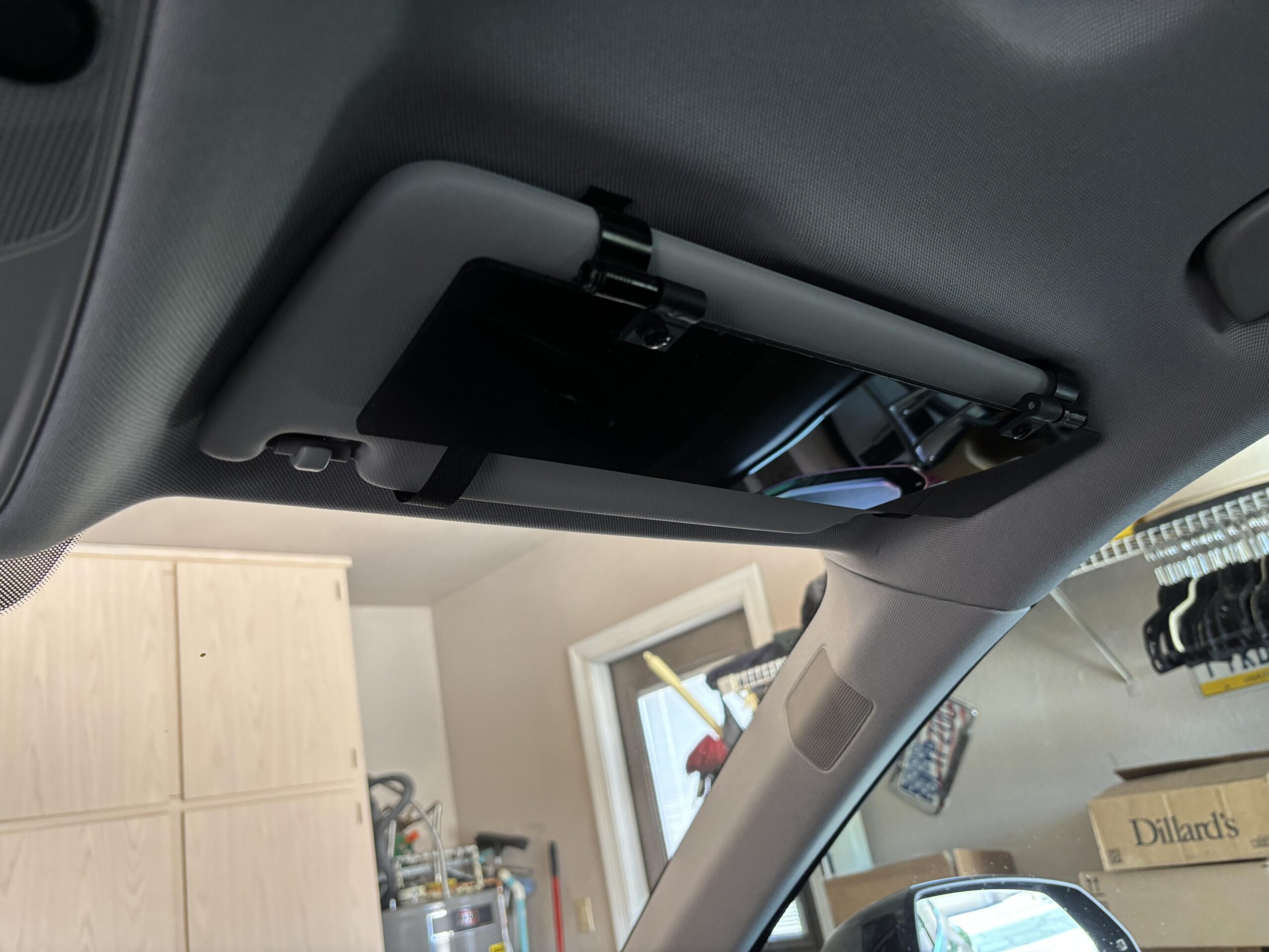 Glare Guard stored out of the way when not needed